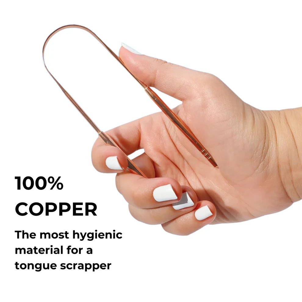 Premium Copper Tongue Scraper (3 PACK)